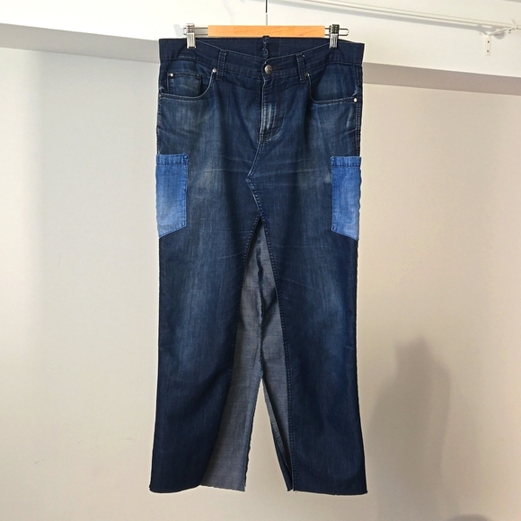 Refashioned Denim Maxi Skirt (M/L) - Picture 2 of 6